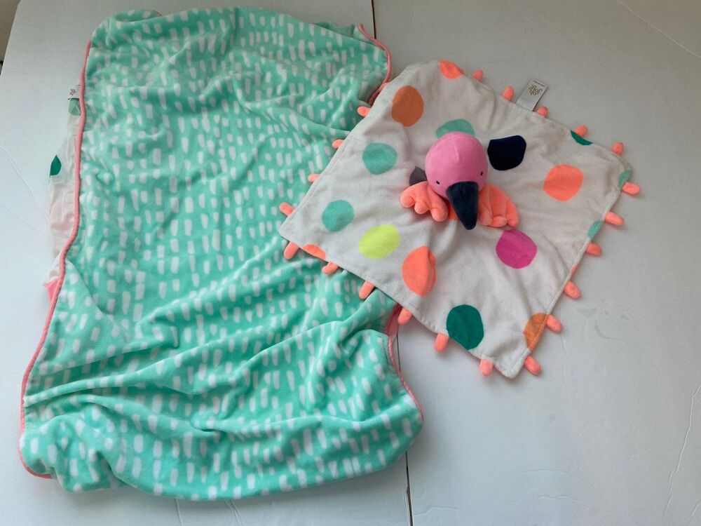 Oh Joy! Target Polka Dots Baby Changing Pad Cover & Flamingo Plush Mini Towel